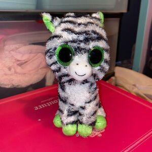 Ty Beanie Boos Zig Zag the Zebra 6" Stuffed Animal Toy Glitter Eyes